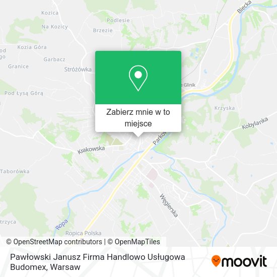 Mapa Pawłowski Janusz Firma Handlowo Usługowa Budomex