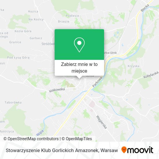 Mapa Stowarzyszenie Klub Gorlickich Amazonek