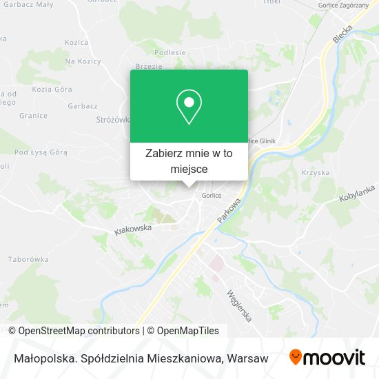 Mapa Małopolska. Spółdzielnia Mieszkaniowa