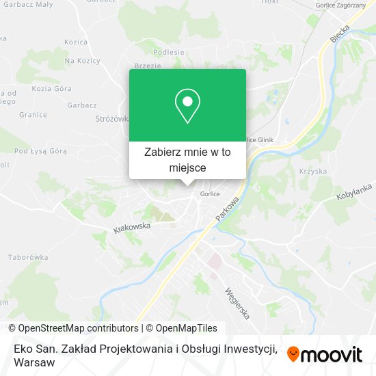 Mapa Eko San. Zakład Projektowania i Obsługi Inwestycji