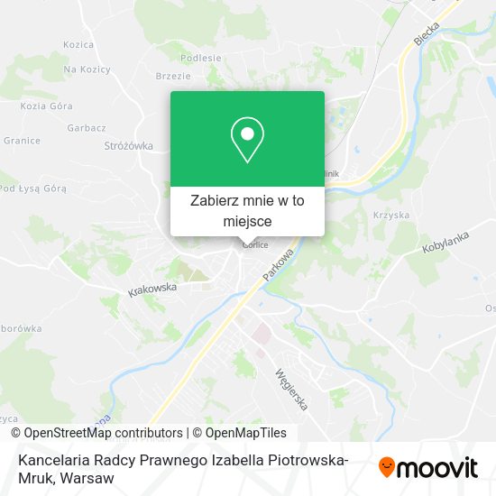 Mapa Kancelaria Radcy Prawnego Izabella Piotrowska-Mruk