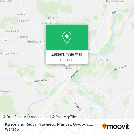 Mapa Kancelaria Radcy Prawnego Mariusz Grygowicz