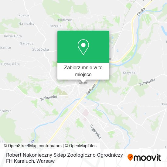 Mapa Robert Nakonieczny Sklep Zoologiczno-Ogrodniczy FH Karaluch