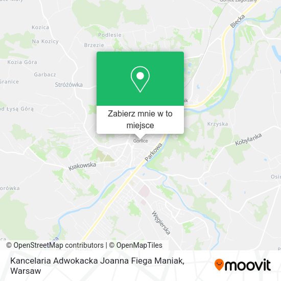 Mapa Kancelaria Adwokacka Joanna Fiega Maniak