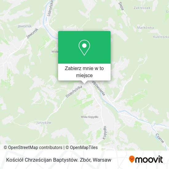 Mapa Kościół Chrześcijan Baptystów. Zbór