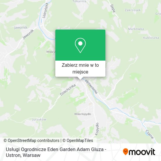 Mapa Usługi Ogrodnicze Eden Garden Adam Gluza - Ustron