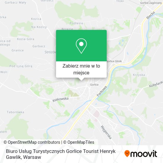 Mapa Biuro Usług Turystycznych Gorlice Tourist Henryk Gawlik