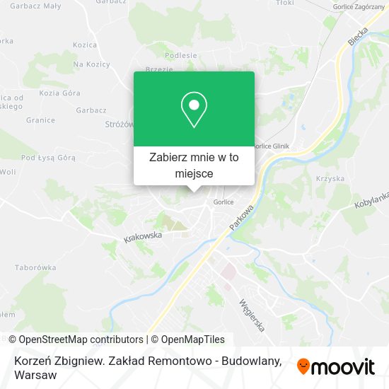 Mapa Korzeń Zbigniew. Zakład Remontowo - Budowlany