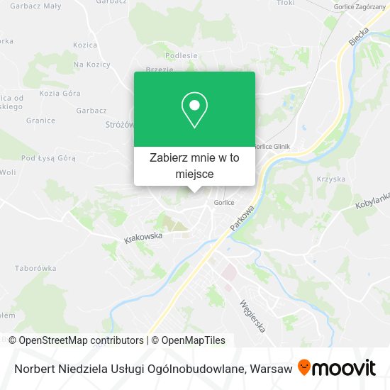 Mapa Norbert Niedziela Usługi Ogólnobudowlane