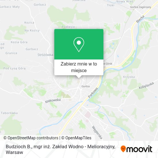 Mapa Budzioch B., mgr inż. Zakład Wodno - Melioracyjny