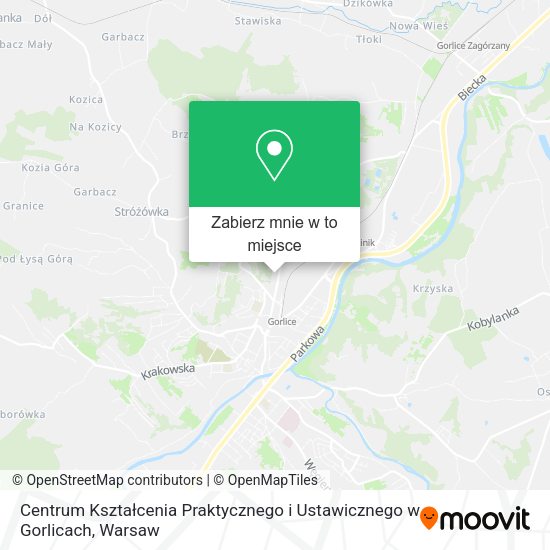 Mapa Centrum Kształcenia Praktycznego i Ustawicznego w Gorlicach