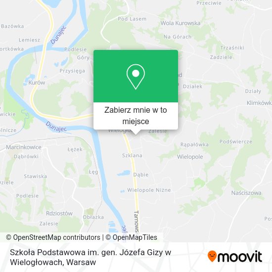 Mapa Szkoła Podstawowa im. gen. Józefa Gizy w Wielogłowach