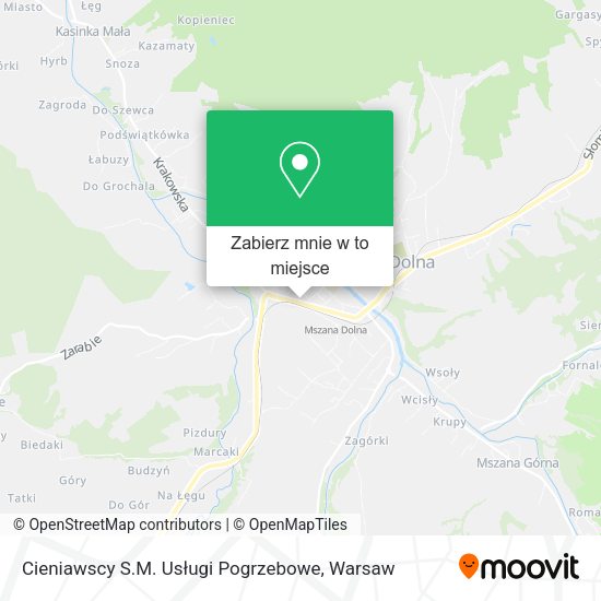 Mapa Cieniawscy S.M. Usługi Pogrzebowe