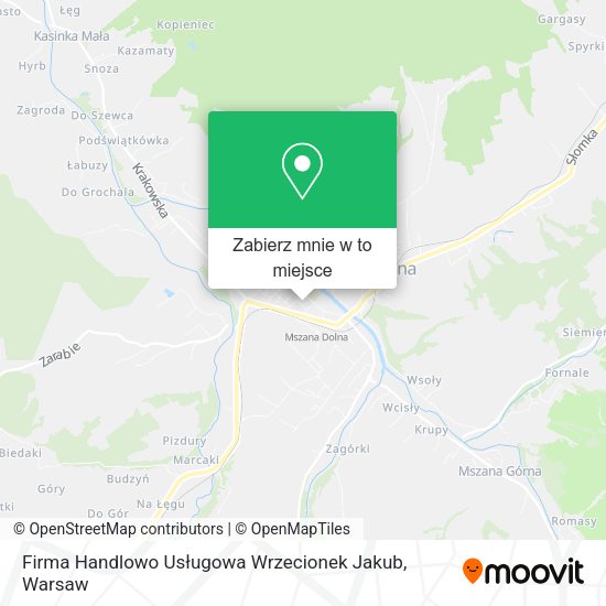 Mapa Firma Handlowo Usługowa Wrzecionek Jakub