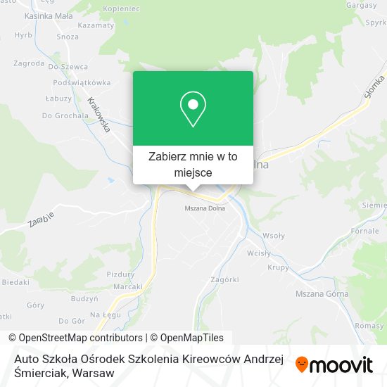 Mapa Auto Szkoła Ośrodek Szkolenia Kireowców Andrzej Śmierciak