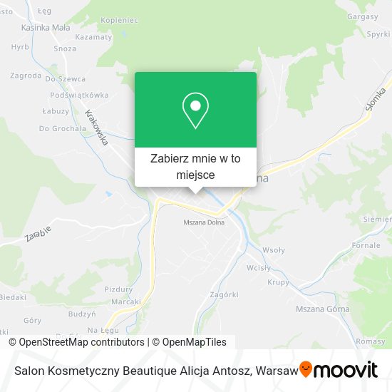 Mapa Salon Kosmetyczny Beautique Alicja Antosz