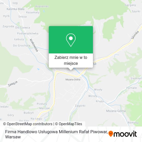 Mapa Firma Handlowo Usługowa Millenium Rafał Piwowar