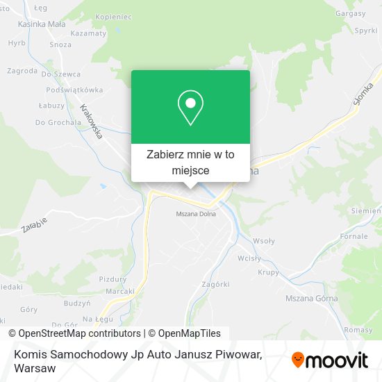 Mapa Komis Samochodowy Jp Auto Janusz Piwowar