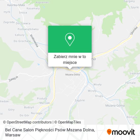 Mapa Bel Cane Salon Piękności Psów Mszana Dolna