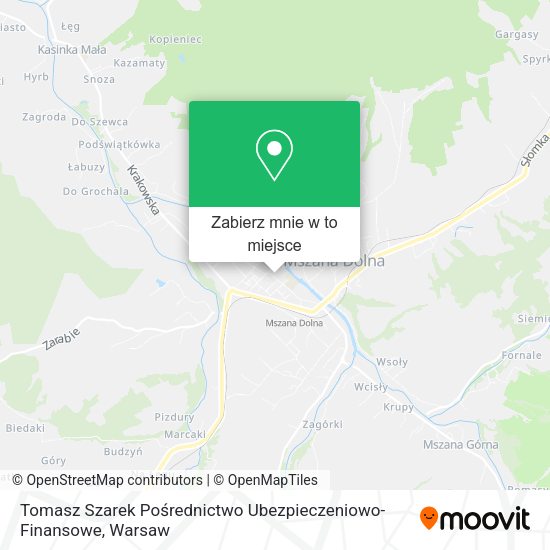 Mapa Tomasz Szarek Pośrednictwo Ubezpieczeniowo-Finansowe