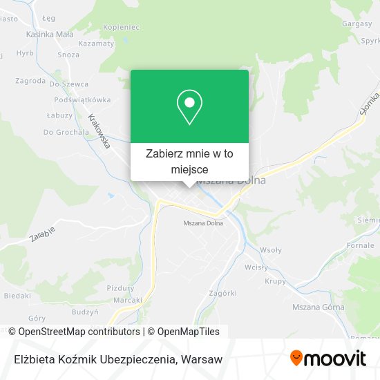 Mapa Elżbieta Koźmik Ubezpieczenia