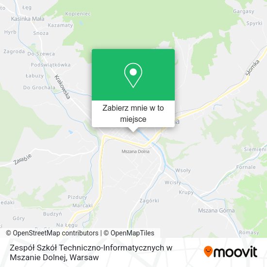 Mapa Zespół Szkół Techniczno-Informatycznych w Mszanie Dolnej