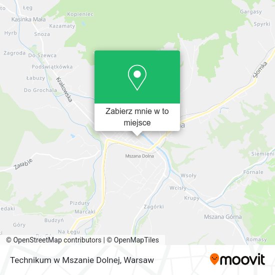 Mapa Technikum w Mszanie Dolnej