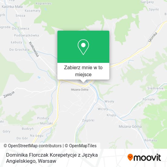 Mapa Dominika Florczak Korepetycje z Języka Angielskiego