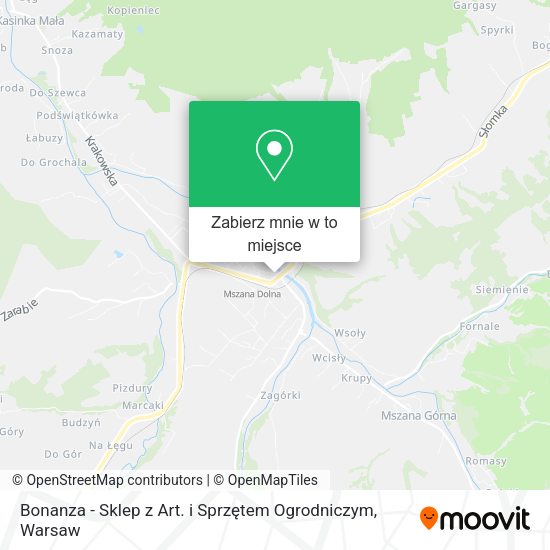 Mapa Bonanza - Sklep z Art. i Sprzętem Ogrodniczym