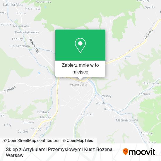 Mapa Sklep z Artykulami Przemyslowymi Kusz Bozena