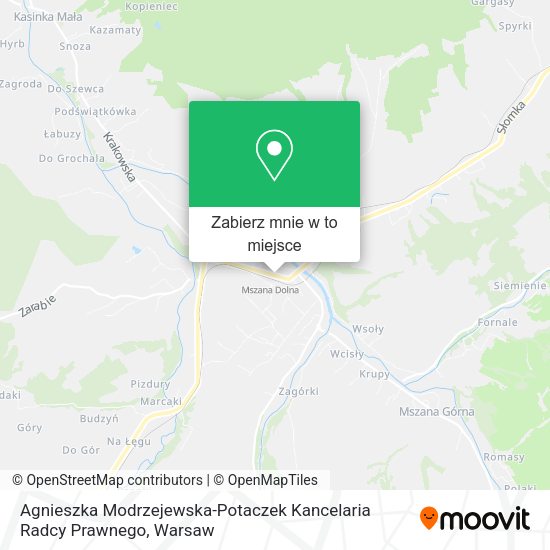 Mapa Agnieszka Modrzejewska-Potaczek Kancelaria Radcy Prawnego