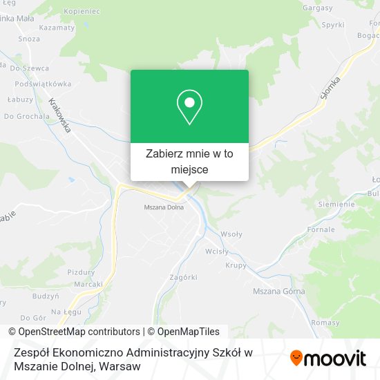 Mapa Zespół Ekonomiczno Administracyjny Szkół w Mszanie Dolnej