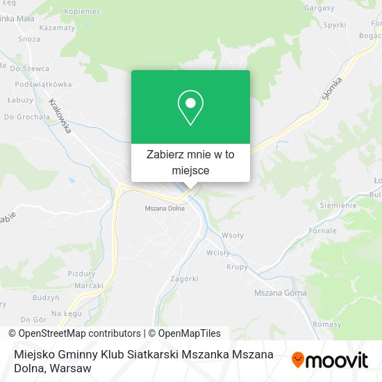 Mapa Miejsko Gminny Klub Siatkarski Mszanka Mszana Dolna