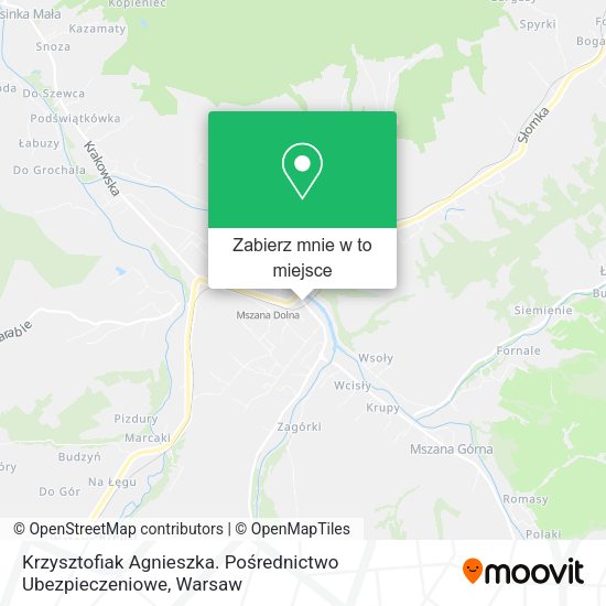 Mapa Krzysztofiak Agnieszka. Pośrednictwo Ubezpieczeniowe