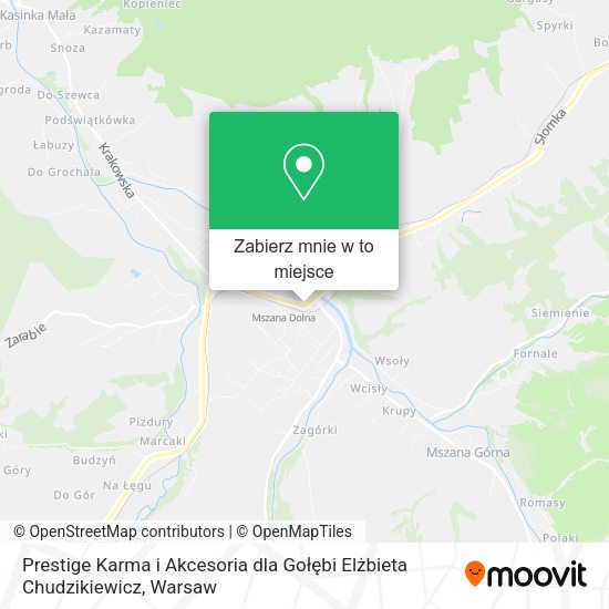 Mapa Prestige Karma i Akcesoria dla Gołębi Elżbieta Chudzikiewicz