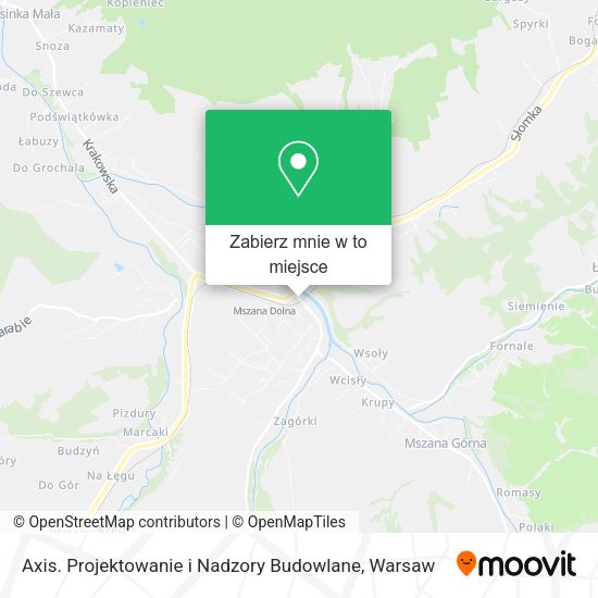 Mapa Axis. Projektowanie i Nadzory Budowlane