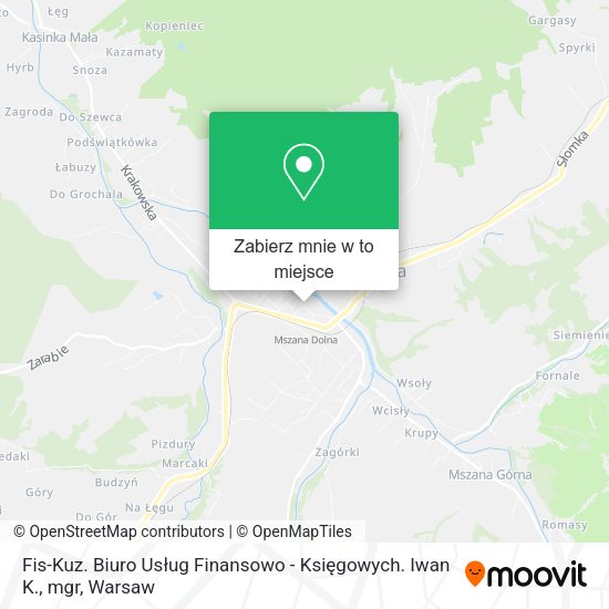 Mapa Fis-Kuz. Biuro Usług Finansowo - Księgowych. Iwan K., mgr