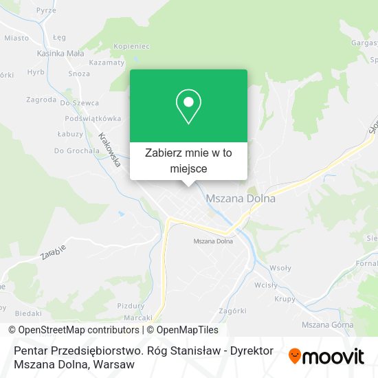 Mapa Pentar Przedsiębiorstwo. Róg Stanisław - Dyrektor Mszana Dolna