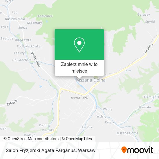 Mapa Salon Fryzjerski Agata Farganus