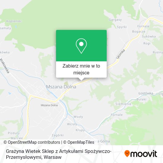 Mapa Grażyna Wietek Sklep z Artykułami Spożywczo-Przemysłowymi