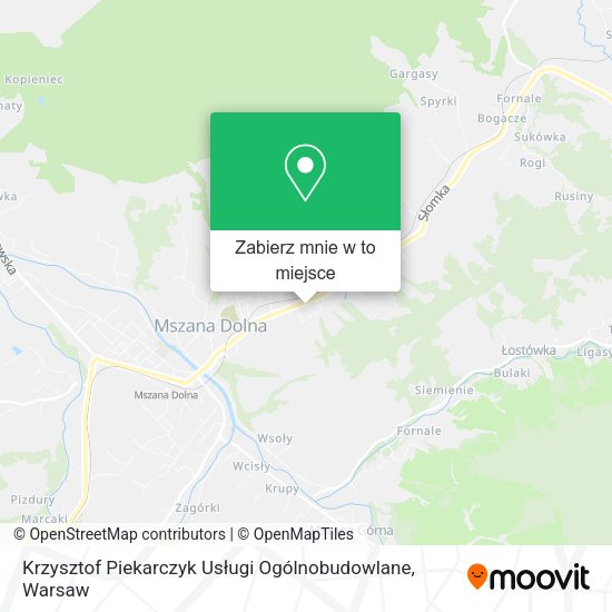 Mapa Krzysztof Piekarczyk Usługi Ogólnobudowlane