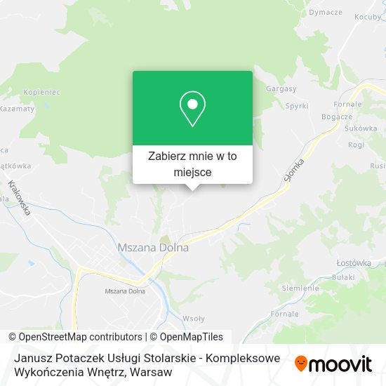 Mapa Janusz Potaczek Usługi Stolarskie - Kompleksowe Wykończenia Wnętrz