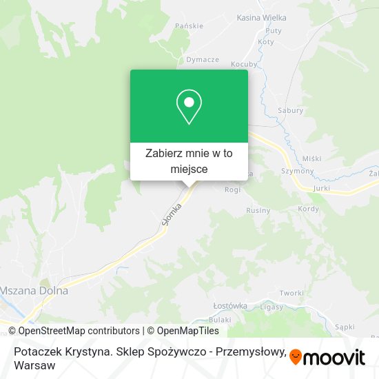 Mapa Potaczek Krystyna. Sklep Spożywczo - Przemysłowy