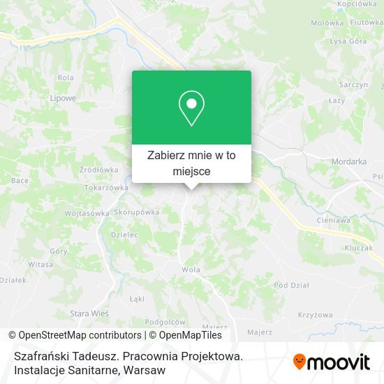 Mapa Szafrański Tadeusz. Pracownia Projektowa. Instalacje Sanitarne