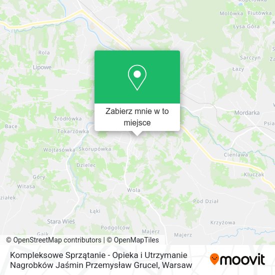 Mapa Kompleksowe Sprzątanie - Opieka i Utrzymanie Nagrobków Jaśmin Przemysław Grucel