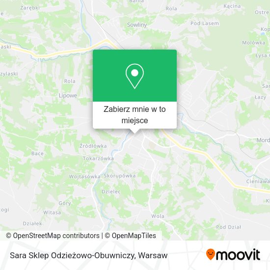 Mapa Sara Sklep Odzieżowo-Obuwniczy