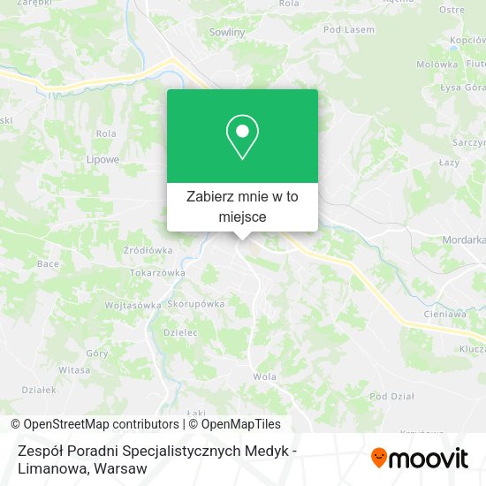 Mapa Zespół Poradni Specjalistycznych Medyk - Limanowa