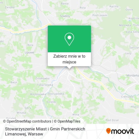 Mapa Stowarzyszenie Miast i Gmin Partnerskich Limanowej