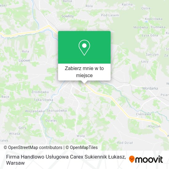 Mapa Firma Handlowo Usługowa Carex Sukiennik Łukasz