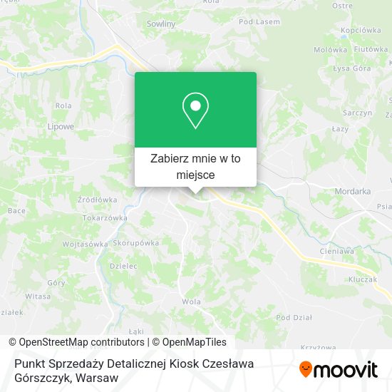 Mapa Punkt Sprzedaży Detalicznej Kiosk Czesława Górszczyk